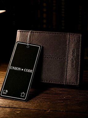Union Code ✦ Men’s Bifold Wallet ✦ Genuine Leather RFID Brown NWT Gift Box